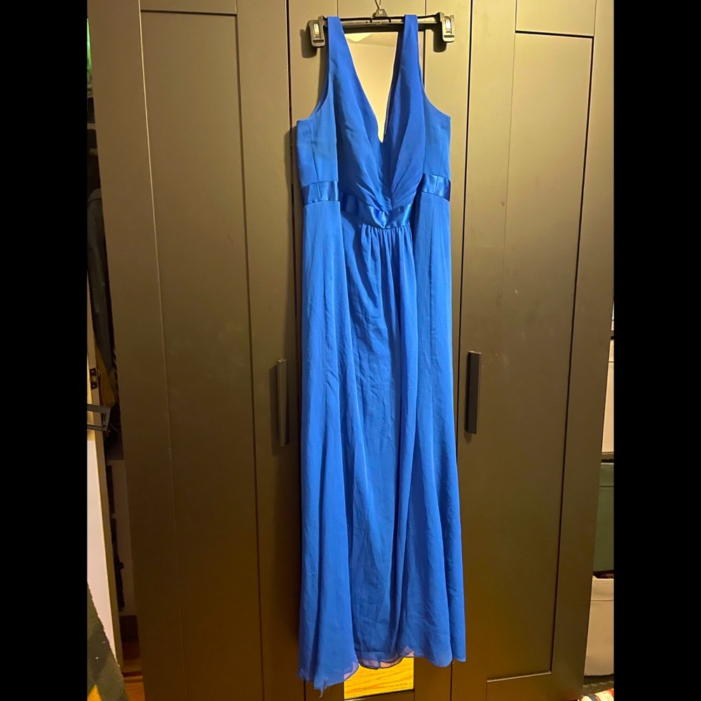 Blue David’s bridal bridesmaids dress